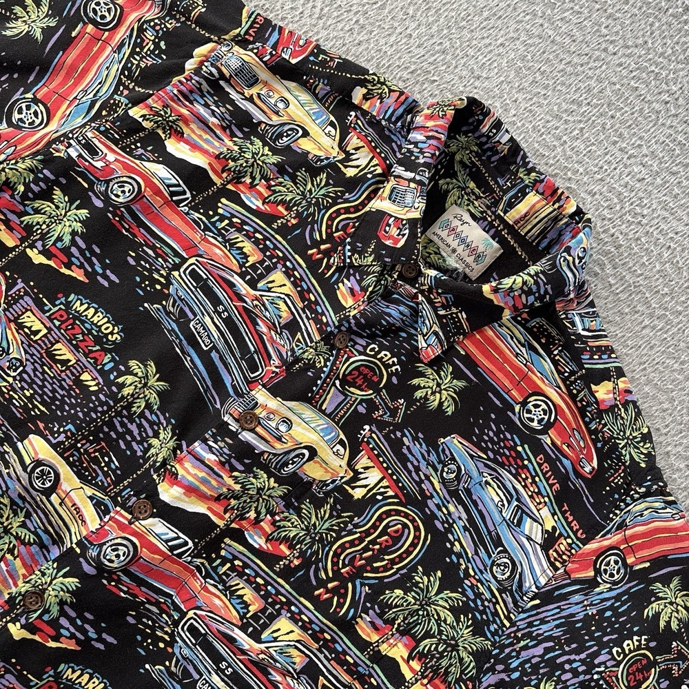 Vintage Reyn Spooner Camp Shirt Men XL American Classics Muscle Car Hawaiian